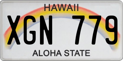 HI license plate XGN779