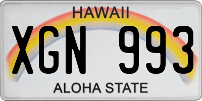 HI license plate XGN993