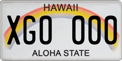 HI license plate XGO000