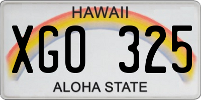 HI license plate XGO325