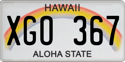 HI license plate XGO367
