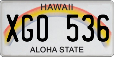 HI license plate XGO536