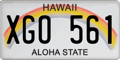 HI license plate XGO561
