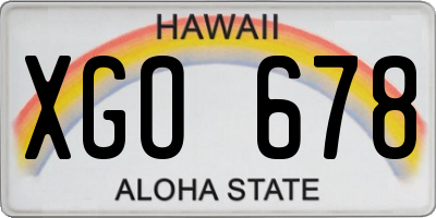 HI license plate XGO678