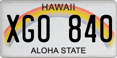 HI license plate XGO840