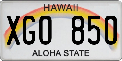 HI license plate XGO850