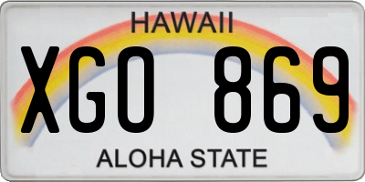 HI license plate XGO869