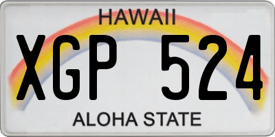 HI license plate XGP524