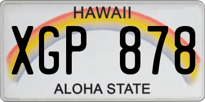 HI license plate XGP878