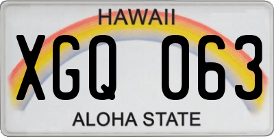 HI license plate XGQ063