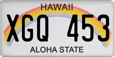 HI license plate XGQ453