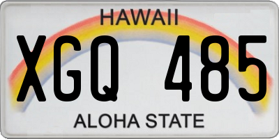 HI license plate XGQ485