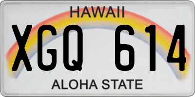 HI license plate XGQ614