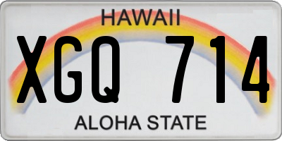 HI license plate XGQ714