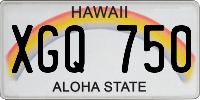 HI license plate XGQ750