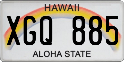 HI license plate XGQ885
