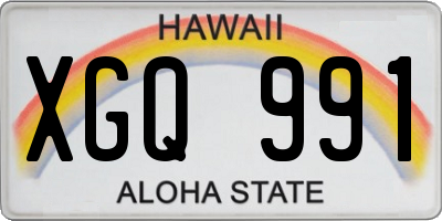 HI license plate XGQ991