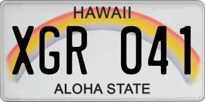 HI license plate XGR041