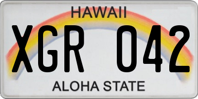 HI license plate XGR042