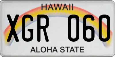 HI license plate XGR060