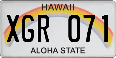 HI license plate XGR071