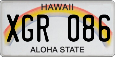 HI license plate XGR086