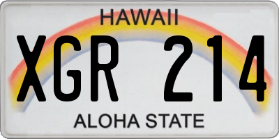 HI license plate XGR214