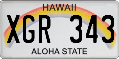 HI license plate XGR343