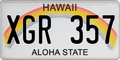 HI license plate XGR357