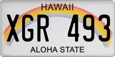 HI license plate XGR493