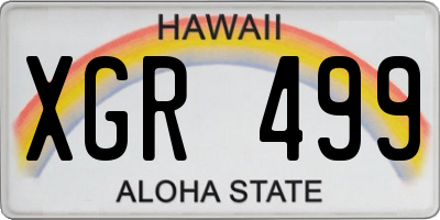 HI license plate XGR499