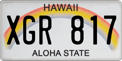 HI license plate XGR817