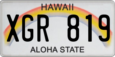 HI license plate XGR819
