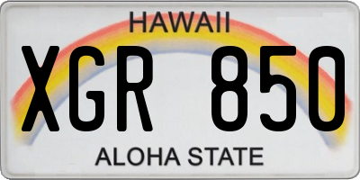 HI license plate XGR850