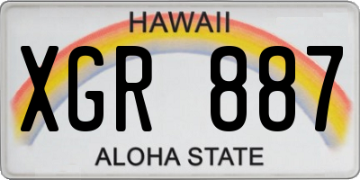 HI license plate XGR887