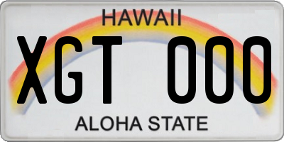 HI license plate XGT000