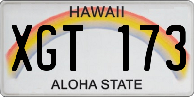 HI license plate XGT173