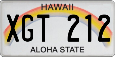 HI license plate XGT212