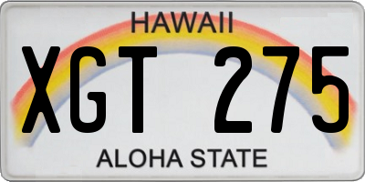 HI license plate XGT275