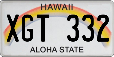 HI license plate XGT332