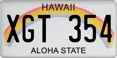 HI license plate XGT354