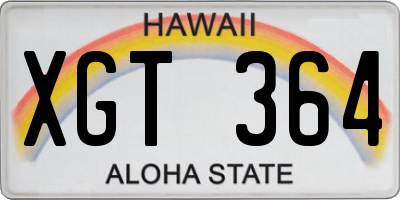 HI license plate XGT364