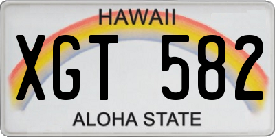 HI license plate XGT582