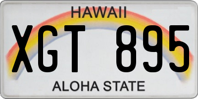 HI license plate XGT895