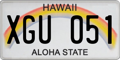 HI license plate XGU051