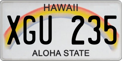 HI license plate XGU235