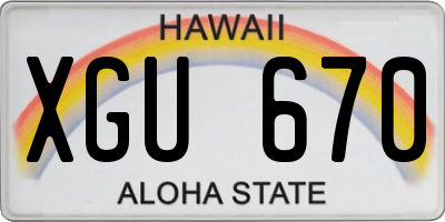 HI license plate XGU670