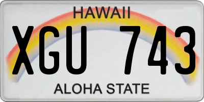 HI license plate XGU743