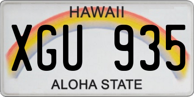 HI license plate XGU935