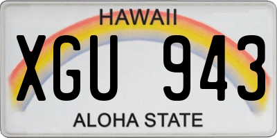 HI license plate XGU943